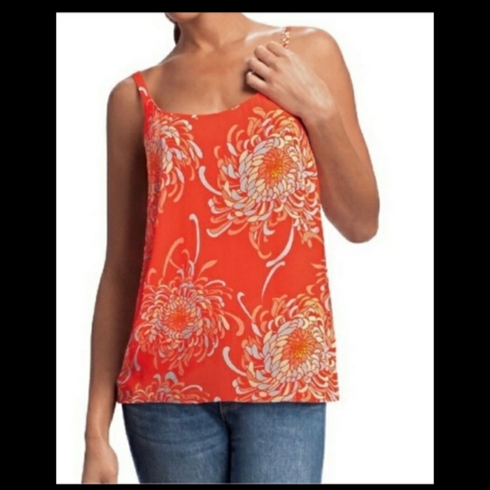 Cabi 777 orange lovey dovey floral Blouse medium